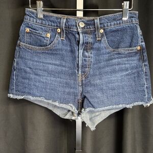 Levi's 501 Dark Blue Jean Button Fly Cutoff Shorts SIZE‎ 27